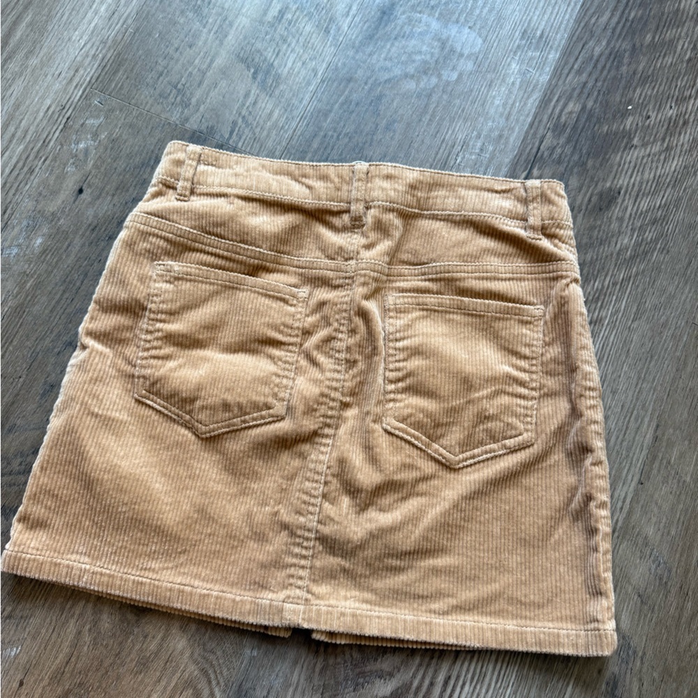 Love Tree Tan Corduroy Zipper‑Front Mini Skirt • Size S - Picture 4 of 4